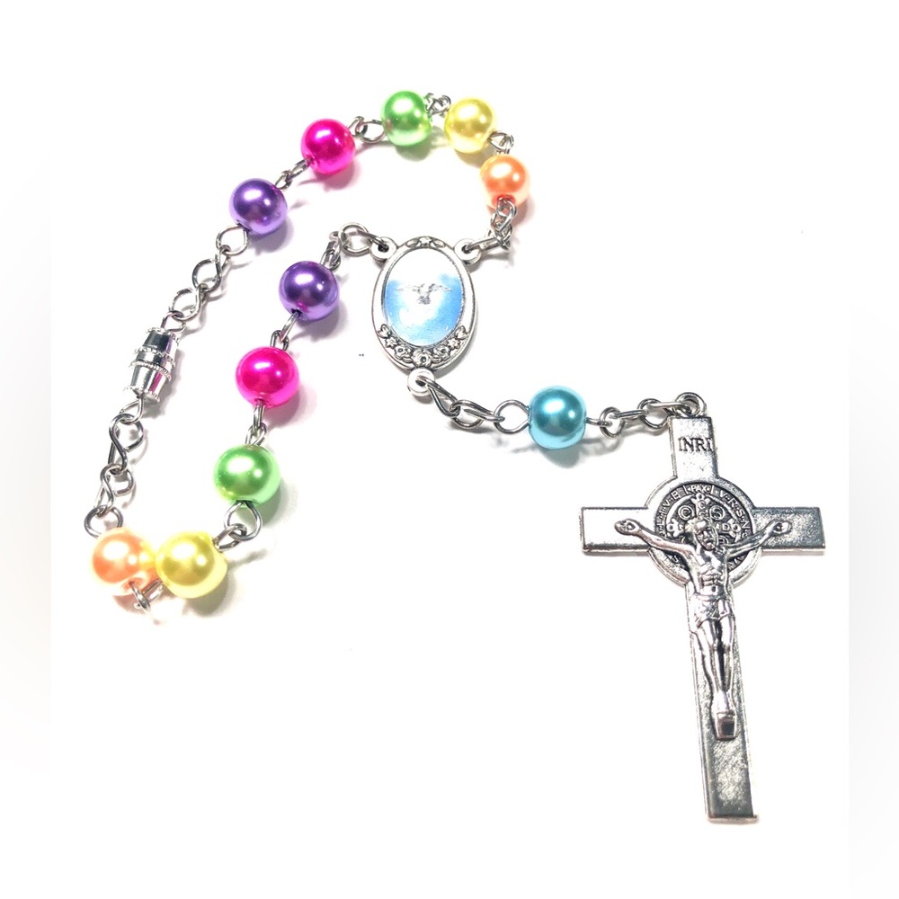 Multi Color One Decade Car Rosary Rear View Mirror Catholic Religious Gift